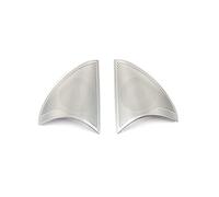 XEBRAD Car Door Audio Speaker Cover Loudspeaker Trim Frame Sticker Stainless Steel Interior Accessories, for Tesla, Model Y 2020-2021 Car Speaker Trim(Pillar Silver-Logo)