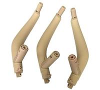 XEBRAD car Door Panel Pull 3Pcs Set Lhd RHD Carbon Fiber Interior Passenger Door Handle Inside Panel, for X5, for X6 F15 F16 2014-2018(Black RHD Beige)