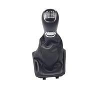 XEBRAD Car Gear Shift Knob Cover, for Skoda, for Octavia, A5 A6 2004-2012 Manual 5 6 Speed Lever Stick Handle Gaiter Leather Boot Case Gear Shift Boot Cover(Black 6 Speed-Set)