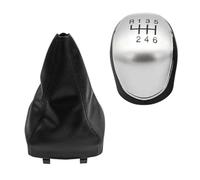 XEBRAD Car Gear Shift Knob Gaiter Boot Cover, for Ford, for Mondeo, 4 Mk4 IV 2007-2014 Dustptoof Case Collar Gear Shift Boot Cover(Black Silver 6 Speed 2pcs)