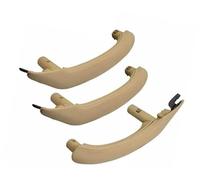 XEBRAD Car Inner Handle Leather Cover Trim, for BMW, F25 F26 X3 X4 Interior Door Armrest Panel Pull Holster Replace Beige Black Support 51417248502 Car Interior Door Panel Handle(RHD Set Beige)