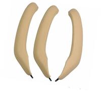 XEBRAD Car Inner Handle Leather Cover Trim, for BMW, F25 F26 X3 X4 Interior Door Armrest Panel Pull Holster Replace Beige Black Support 51417248502 Car Interior Door Panel Handle(LHD Beige Set)