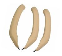 XEBRAD Car Inner Handle Leather Cover Trim, for BMW, F25 F26 X3 X4 Interior Door Armrest Panel Pull Holster Replace Beige Black Support 51417248502 Car Interior Door Panel Handle(RHD Beige Set)