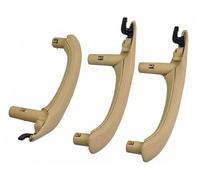 XEBRAD Car Inner Handle Leather Cover Trim, for BMW, F25 F26 X3 X4 Interior Door Armrest Panel Pull Holster Replace Beige Black Support 51417248502 Car Interior Door Panel Handle(LHD Set Beige)