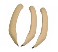 XEBRAD Car Inner Handle Leather Cover Trim, for BMW, F25 F26 X3 X4 Interior Door Armrest Panel Pull Holster Replace Beige Black Support 51417248502 Car Interior Door Panel Handle(RHD Beige Set)
