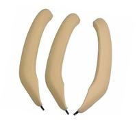 XEBRAD Car Inner Handle Leather Cover Trim, for BMW, F25 F26 X3 X4 Interior Door Armrest Panel Pull Holster Replace Beige Black Support 51417248502 Car Interior Door Panel Handle(LHD Beige Set)