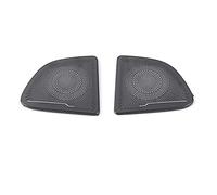 XEBRAD Car Speaker Cover Stainless Door Loudspeaker Sound Pad Trim Frame Sticker Interior Accessories, for Peugeot, 2008 P24 2019-2021 Car Speaker Trim(Black With Logo A)