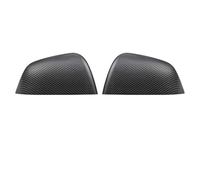 XEBRAD Carbon Fiber Car Paste Side Door Mirror Cover, for Tesla, Model 3 Model Y Auto Exterior Accessories ABS Sides Rearview Cover Wing Mirrors Replacement Parts Rearview mirror casing(Black 3 LIGHT