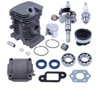 XEBRAD Cylinder Piston Crankshaft Engine Pan Kit, for, MS170 MS180 017 018 MS 180 170 Chainsaw 38mm Plated Intake Carburetor Gasket