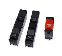 XEBRAD Electric Power Car Window Lift Control Switch Button Power Window Switch LR Warning Emergency Light Switch, for Mercedes-Benz, W123 W126 W201 0008208110 0008208210 0008209010 Car Window Switch
