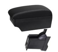 XEBRAD For Alto 2008-2016 Box Center Centre Console Storage Retrofit Cup Holder Car Accessories Car Armrest Box(BLACK A3 Black White 7usb)