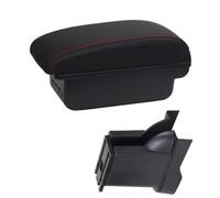 XEBRAD For Alto 2008-2016 Box Center Centre Console Storage Retrofit Cup Holder Car Accessories Car Armrest Box(BLACK B1 Black Red 3usb)