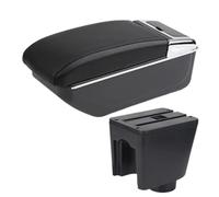 XEBRAD For Chevrolet, for Aveo T200 T250 T255 Car Armrest Box Center Console Storage Box Rotatable Accessories Car Accessories Car Armrest Box(BLACK B2 Black Line No Usb)