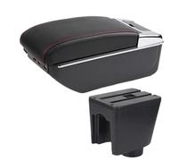 XEBRAD For Chevrolet, for Aveo T200 T250 T255 Car Armrest Box Center Console Storage Box Rotatable Accessories Car Accessories Car Armrest Box(BLACK D1 Red Line 7usb)