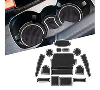 XEBRAD For Fiesta, MK8 Car Non-Slip Rubber Mats (For Right Hand Drive), Car Door Slot Mat, Cup Holder Mat Armrest Center Consoles Interior Decoration 14pcs Dashboard Anti-Slip Mat(White For Right)