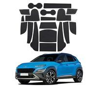 XEBRAD For Hyundai Kona 2022 Non-Slip Mat, for Car Centre Console, Drink Holder Mat, Door Slot Mat, Storage Rubber Mats, Washable Anti-Dust Non-Slip Mat, 18 Pieces Dashboard Anti-Slip Mat