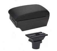 XEBRAD For Kia, for Picanto Armrest Box Center Console Storage Case Modification Accessories With Cup Holder USB Port Car Armrest Box(BLACK C-black Black Line)