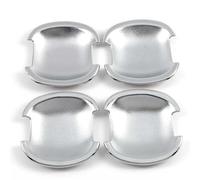 XEBRAD For Kia, Sportage MK3 SL 2011 2012 2013 2014 2015 Carbon Fiber New Chrome Car Door Handle Cover Trim Sticker Styling Accessories outer door handle cover(Silver bowl)