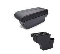 XEBRAD For NISSAN, for Note 2016-2018 Armrest Interior Center Console Storage Box Arm Rest Car-styling Decoration Car Armrest Box(BLACK E Red)