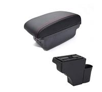 XEBRAD For NISSAN, for Note 2016-2018 Armrest Interior Center Console Storage Box Arm Rest Car-styling Decoration Car Armrest Box(BLACK D Red)