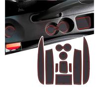 XEBRAD For Renua-lt, for Clio 4 (Right Hand Drive) Car Non-Slip Mats, Car Door Slot Mats Armrest Drink Holder Mat Centre Console Rubber Mats, Clio 4 Accessories, 10pcs/Set Dashboard Anti-Slip Mat(Red)