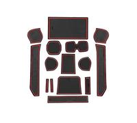 XEBRAD For Suzu-ki Ignis 2017-2022 Non-Slip Rubber Mats, for Centre Console, Armrest Storage, Cup Holder, Door Slot, Car Interior Accessories Mat, Pack of 15 Dashboard Anti-Slip Mat(Red)