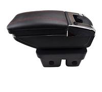 XEBRAD For VW, for Golf, Mk7 2013-2017 Center Console Armrest Storage Box Arm Rest Rotatable Interior Car Accessories Parts Car Armrest Box(BLACK Red Thread)