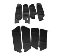 XEBRAD For VW, for Tiguan, L 2017 2018 2019 8pcs Interior Car Door Handle Armrest Panel Microfiber Leather Cover Decorative Trim Car Interior Door Panel(8pcs Black-red line)