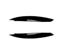 XEBRAD Front Evil Headlight Eyebrow Eyelid Cover 2004-2014, for 1 Series E81 E82 E87 E88 Gloss Black ABS Trim Car Stickers Headlight Tint Film(Carbon Look)
