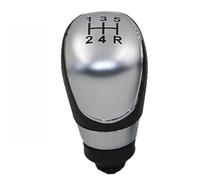XEBRAD Gear Shift Knob Lever Switch Handle Leather, for Ford, B-Max 2012-2017 Manual Gearbox Handle 5 6 Speed Gear Shift Boot Cover(Black 5 Speed Silver)