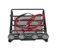 XEBRAD Large Middle Small Size Roof Rack Luggage Carrier With Round/Quadrate Lights, for Axial, SCX10 1/10 RC Crawler Car Toy Car Roof Rack(Middle Round 1)