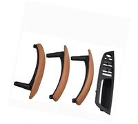 XEBRAD LHD RHD Car Interior Inner Door Leather Pull Handle Bracket Trim Cover, for BMW, E70 E71 X5 X6 2007-2013 Auto Accessories Car Interior Door Panel Handle(RHD-Brown-Hige)