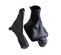 XEBRAD Manual 5 Speed Gear Shift Knob Cover, for Vauxhall, for Opel, Astra II G Zafira A 1998-2010 Car Styling Lever with Leather Gaiter Boot Gear Shift Boot Cover(Black 3Pcs)