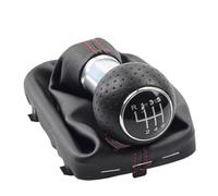 XEBRAD Manual Gear Shift Shifter Lever Knob Cover,for A3 S3 2001-2003 Gaiter BootCar 5 6 Speed Car Styling Case Collar Gear Shift Boot Cover(Black 6 Speed-Silver-Red)