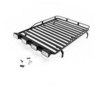 XEBRAD Metal Luggage Plate 1:18, for RC4WD, D90 Rc Car Toy Car Roof Rack(Black With light)