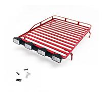 XEBRAD Metal Luggage Plate 1:18, for RC4WD, D90 Rc Car Toy Car Roof Rack(Red With light)