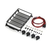 XEBRAD Metal Roof Rack Luggage Carrier With Spotlights Bar 1/10 RC Car Off-road Crawler, for Tamiya, CC01, for Axial, SCX10 D90 Toy Car Roof Rack