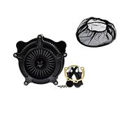 XEBRAD Motorcycle Black CNC Air Filter Cleaner W/Waterproof Rain Sock Protective Cover, for Harley, Dyna Softail Touring Road King Glide Motorcycle Air Filter Element