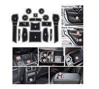 XEBRAD Non-Slip Rubber Mats, for Qashqai, J11 SUV, Car Gate Slot Pad Mat Cup Holder Armrest Center Consoles Interior Decoration 16pcs Red Dashboard Anti-Slip Mat(White)