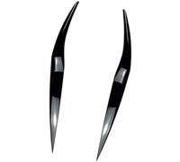XEBRAD Pair Headlight Eyelids Trim,Headlight Eyebrow Eyelids Cover Sticker Headlight Eye Lid Cover Eyebrows Decoration Sticker, for ford, for Fiesta, MK6.5 2013 2014 2015 2016 2017, Glossy Black Headl