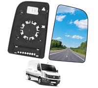 XEBRAD Passenger Side Wing Mirror Glass Replacement, for Vw, for Volkswagen, for Crafter 2006-2018 Left Upper Door Convex with Backing Plate car wing mirror glass replacement(BLACK Upper Right side)