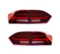 XEBRAD Rear Tail Light 1Pair Car LED Tail Light Taillight, for Jetta, 2012-2014 For MK6 Rear Fog Lamp Brake Light Reverse Dynamic Turn Signal Car Rear Light Assemblies Car Tail Light(Black RED COVER)