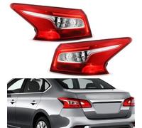 XEBRAD Rear Tail Light LED Rear Tail Light, for NISSAN, For Sentra 2016-2018 Warning Brake Stop Fog Lamp Turn Signal Light Car Rear Light Assemblies Car Tail Light(Black LEFT)