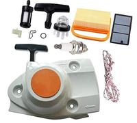 XEBRAD Recoil Starter Assembly with Air Filter Tune Up Kit, for, TS410 TS420 TS480i TS500i Concrete Cut-Off Saws Replace OEM 4238 190 0300, 140 4401 Garden Tool Pull Start Unit