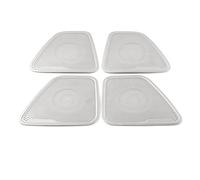 XEBRAD Stainless Car Door Panel Loudspeaker Pad Sound Speaker Cover Trim Frame Sticker Accessory, for Mitsubishi, Outlander 2015-2020 Car Speaker Trim(Matte Silver-Logo A)