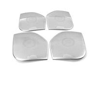 XEBRAD Stainless Car Door Panel Loudspeaker Pad Speaker Cover Trim Frame Sticker Accessory, for Toyota, for Land Cruiser, J200 2010-2019 Car Speaker Trim(Matte Silver-Logo A)