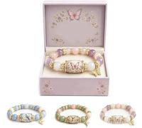 Xebular 2026 Limited Edition Bluebird Blessings Bracelet with Gift Box, Hummingbird Butterfly Blessing Bracelet, Inspirational Bird Charm Bracelets, Elastic Design, for Women & Girls (Butterfly)