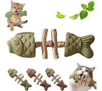 Xebular 2026 New Creative Fish Bone Cat Dental Chew Toy -Natural Catnip & Silvervine Teeth Cleaning Stick, Fix Cat Dental Health, Durable Wooden Feline Tooth Care Tool, Multi-Flavor Choices (B#)