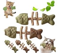 Xebular 2026 New Creative Fish Bone Cat Dental Chew Toy -Natural Catnip & Silvervine Teeth Cleaning Stick, Fix Cat Dental Health, Durable Wooden Feline Tooth Care Tool, Multi-Flavor Choices (B#+C#)