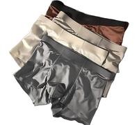 Xebular Elegant Silk Men's Ice Silk Underwear Mulberry Men's Boxer Briefs - Luxury Moisture-Wicking Breathable, Seamless Comfort, Ice Silk Fabric, Breathable Cool Boxer Briefs (4Pcs-Mix, XXL)